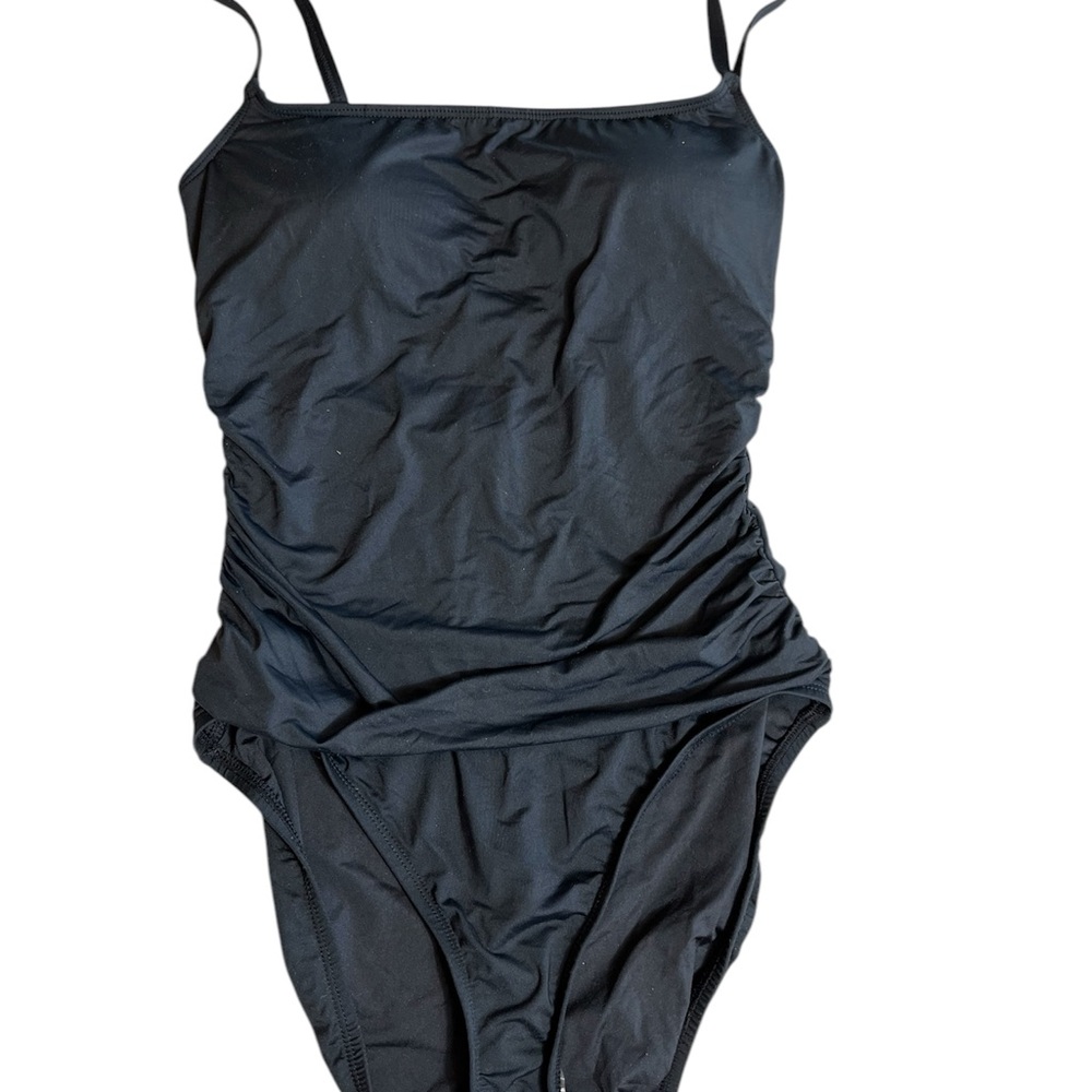 Black One-Piece Swimsuit. Rushing for a slimming effect. - Picture 2 of 7
